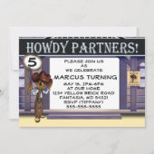 Afrikaanse Amerikaanse cowboy Birthday Party Kaart (Voorkant)
