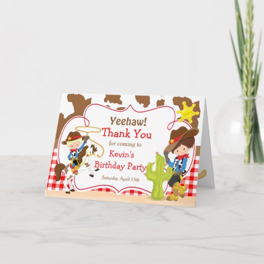 Afrikaanse Amerikaanse Cowboy Westerne Birthday Pa Bedankkaart (Voorkant)