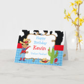 Afrikaanse Amerikaanse Cowboy Westerne Birthday Pa Kaart (Gele Bloem)