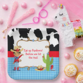 Afrikaanse Amerikaanse Cowboy Westerne Birthday Pa Papieren Bordje (Feest)