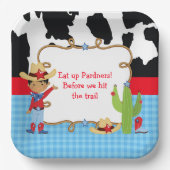 Afrikaanse Amerikaanse Cowboy Westerne Birthday Pa Papieren Bordje (Voorkant)