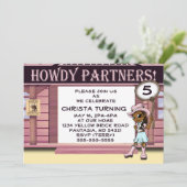 Afrikaanse Amerikaanse cowgirl Birthday Kaart (Staand voorkant)