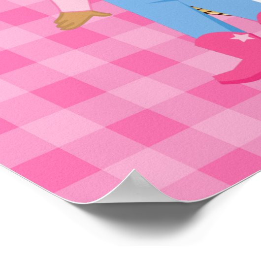 Afrikaanse Amerikaanse cowgirl Birthday Poster (Hoek)