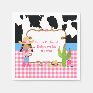 Afrikaanse Amerikaanse Cowgirl Westerne Birthday P Servet