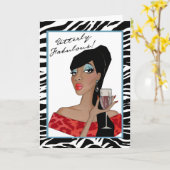Afrikaanse Amerikaanse diva "Utterly Fabulous" Kaart (Gele Bloem)