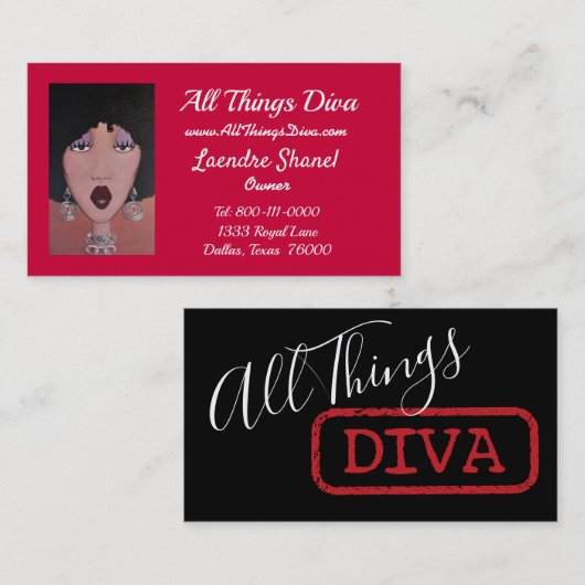 Afrikaanse Amerikaanse diva Visitekaartje (Voorkant / Achterkant)