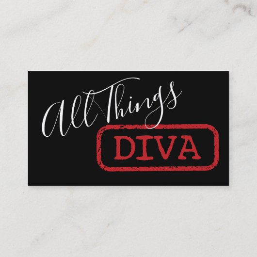 Afrikaanse Amerikaanse diva Visitekaartje (Achterkant)