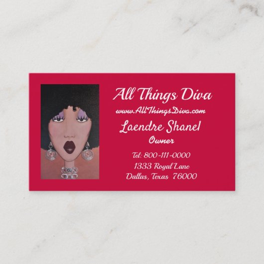 Afrikaanse Amerikaanse diva Visitekaartje (Voorkant)