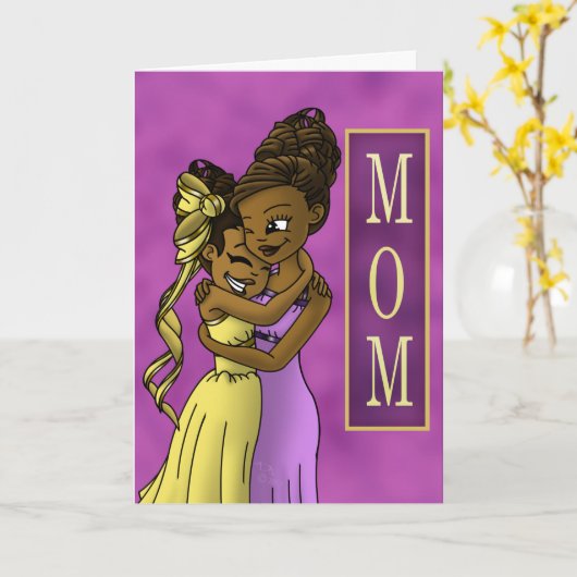 Afrikaanse Amerikaanse dochter en moeder Kaart (Gele Bloem)