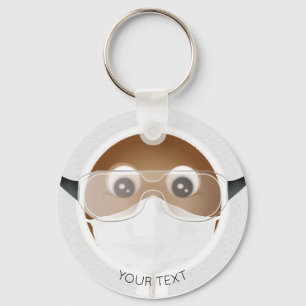 Afrikaanse Amerikaanse dokter Emoji Sleutelhanger