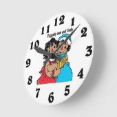 Afrikaanse Amerikaanse en Andy Wall Clock Ronde Klok (Hoek)