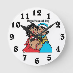 Afrikaanse Amerikaanse en Andy Wall Clock Ronde Klok