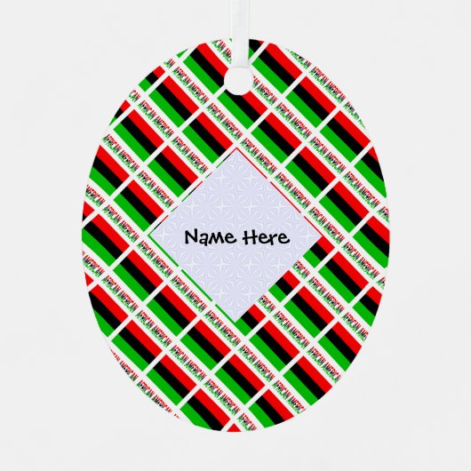 Afrikaanse Amerikaanse en Diaspora Vlaggentigernaa Metalen Ornament (Voorkant)