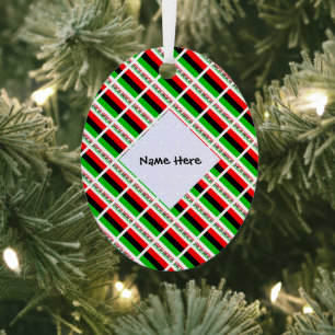 Afrikaanse Amerikaanse en Diaspora Vlaggentigernaa Metalen Ornament