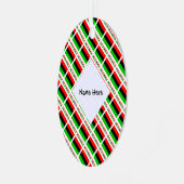 Afrikaanse Amerikaanse en Diaspora Vlaggentigernaa Metalen Ornament (Voorkant links)