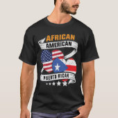 Afrikaanse Amerikaanse en Puerto Ricaanse vlag T-shirt (Voorkant)