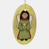 Afrikaanse Amerikaanse engel Keramisch Ornament (Rechts)