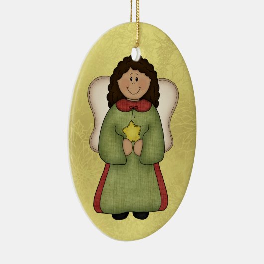 Afrikaanse Amerikaanse engel Keramisch Ornament (Rechts)