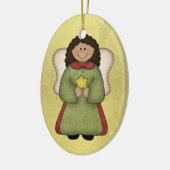 Afrikaanse Amerikaanse engel Keramisch Ornament (Links)