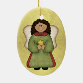 Afrikaanse Amerikaanse engel Keramisch Ornament (Achterkant)