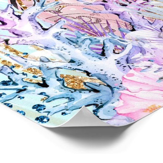 Afrikaanse Amerikaanse etnische zeemeerminnen Baby Poster (Hoek)