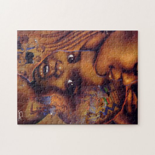 Afrikaanse Amerikaanse familie Legpuzzel (Horizontaal)