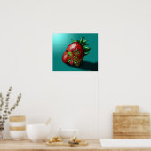 Afrikaanse Amerikaanse feier en aardbei Poster (Keuken)