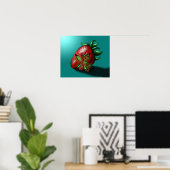 Afrikaanse Amerikaanse feier en aardbei Poster (Thuiskantoor)