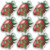 Afrikaanse Amerikaanse feier en aardbei Sticker (Voorkant)