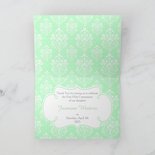 Afrikaanse Amerikaanse Girl First Commune "Bedankt Bedankkaart (Binnen)