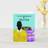 Afrikaanse Amerikaanse Grandson Suit & Stropdas Va Kaart (Gele Bloem)