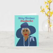 Afrikaanse Amerikaanse grootmoeder Kerstmis Kaart (Gele Bloem)