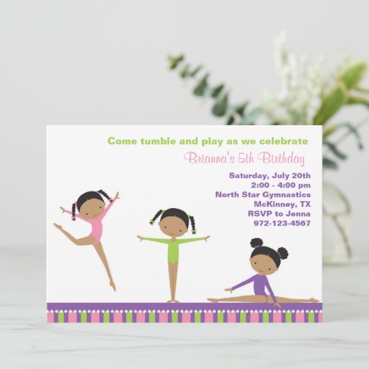 Afrikaanse Amerikaanse Gymnastiekuitnodigingen Kaart (Staand voorkant)