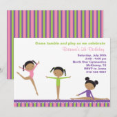 Afrikaanse Amerikaanse Gymnastiekuitnodigingen Kaart (Voorkant / Achterkant)