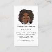 Afrikaanse Amerikaanse Haar en Nails Beauty Salon  Visitekaartje (Achterkant)