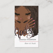 Afrikaanse Amerikaanse Haar en Nails Beauty Salon  Visitekaartje (Voorkant)