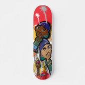 Afrikaanse Amerikaanse Hip Hop Cartoon Skateboard (Voorkant)