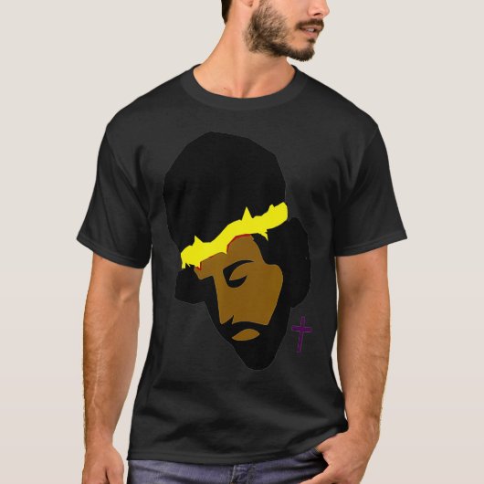AFRIKAANSE AMERIKAANSE JESUS Black Jesus Art T-shirt (Voorkant)