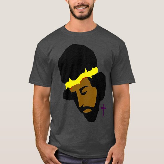AFRIKAANSE AMERIKAANSE JESUS Black Jesus Art T-shirt (Voorkant)