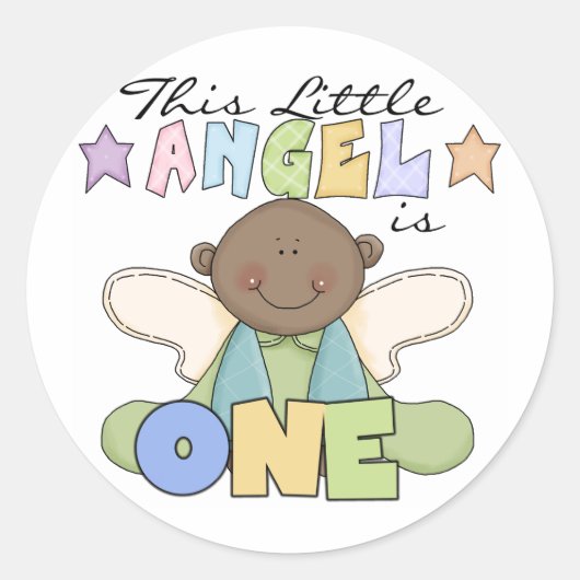 Afrikaanse Amerikaanse jongen 1st Birthday Tshirts Ronde Sticker (Voorkant)