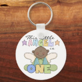 Afrikaanse Amerikaanse jongen 1st Birthday Tshirts Sleutelhanger (Voorkant)