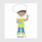 Afrikaanse Amerikaanse jongen, bakken, bakkerij, b Sticker (Vel)