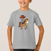 Afrikaanse Amerikaanse jongen, cowboy, sheriff, pa T-shirt (Voorkant)