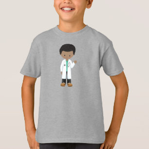 Afrikaanse Amerikaanse jongen, dokter, Lab Coat, M T-shirt