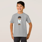 Afrikaanse Amerikaanse jongen, dokter, Lab Coat, M T-shirt (Voorkant volledig)