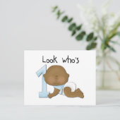 Afrikaanse Amerikaanse jongen, eerste verjaardag,  Briefkaart (Staand voorkant)