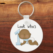 Afrikaanse Amerikaanse jongen, eerste verjaardag,  Sleutelhanger (Voorkant)