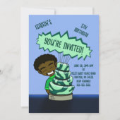 Afrikaanse Amerikaanse jongen en Cake Birthday Kaart (Voorkant)