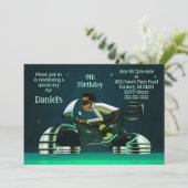 Afrikaanse Amerikaanse jongen en motorfiets Birthd Kaart (Staand voorkant)