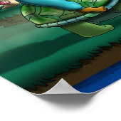 Afrikaanse Amerikaanse jongen en schildpad Poster (Hoek)